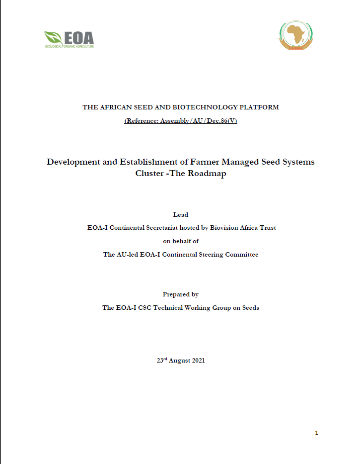 Development and Establishment of Farmer Managed Seed Systems Cluster ...